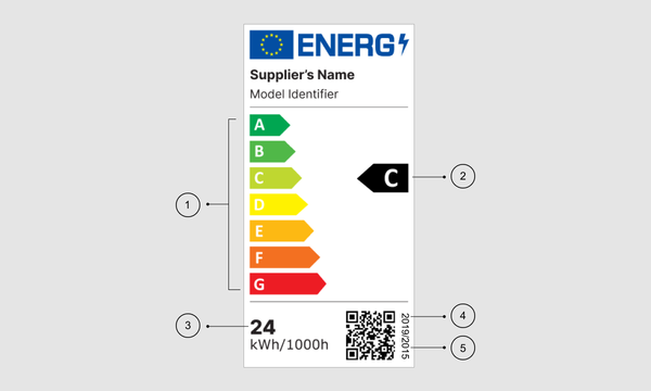 étiquette pour sources lumineuses